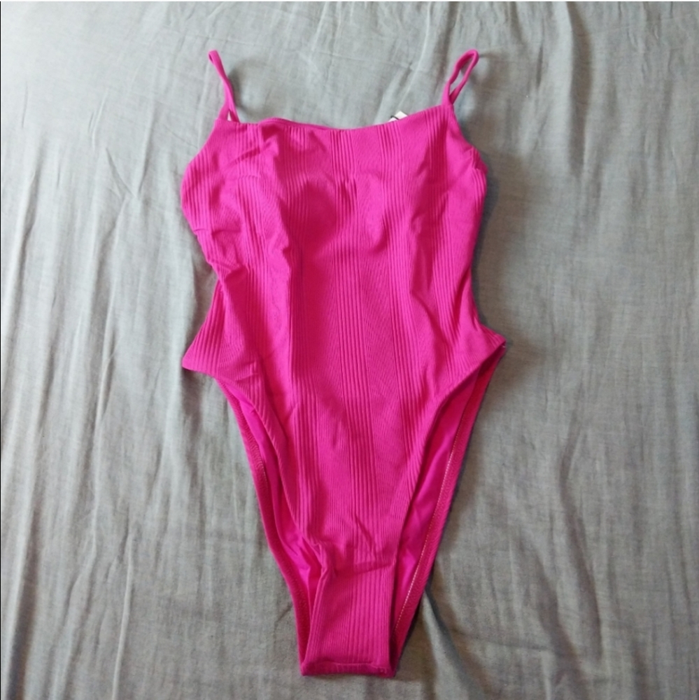 Vitamin A Jenna High Leg One Piece EcoRib Swimsuit Malaia Pink - Picture 4 of 6